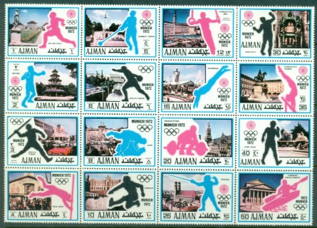 Ajman 1971 Mi#726-741 Summer Olympics Munich