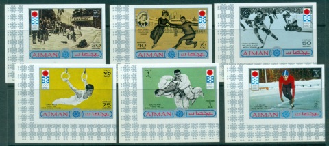 Ajman 1971 Mi#762-767B Winter Olympics Sapporo IMPERF