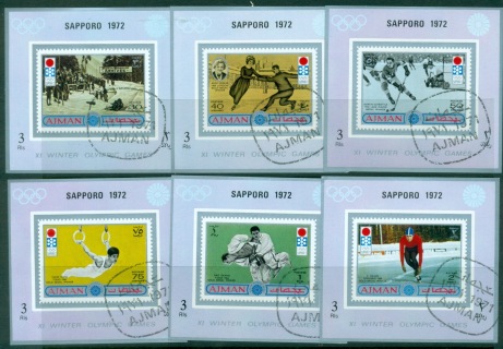 Ajman 1971 Mi#762-767 Winter Olympics Sapporo 6xDLMS