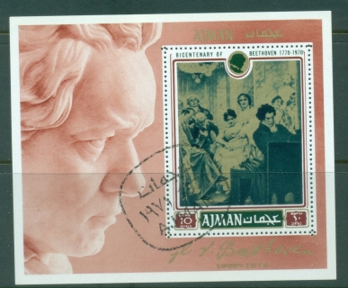 Ajman 1971 Mi#MS270A Ludwig van Beethoven 200th Birth Anniversary MS