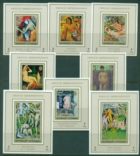 Ajman 1971 Mi#817-824 Paintings by French Impressionists & Expressionists 8xDLMS