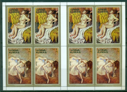 Ajman 1971 Mi#841-842 Paintings by Edgar Degas, French Impressionist sheetlet