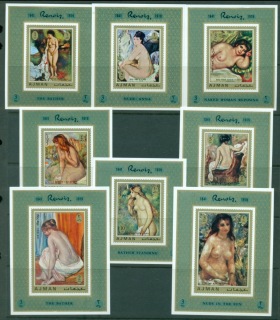 Ajman 1971 Mi#853-860B Paintings by Auguste Renoir 8xDLMS