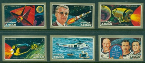 Ajman 1971 Mi#862-867B Apollo 15 Space Mission IMPERF