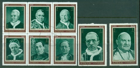 Ajman 1971 Mi#947-954 Xmas Popes