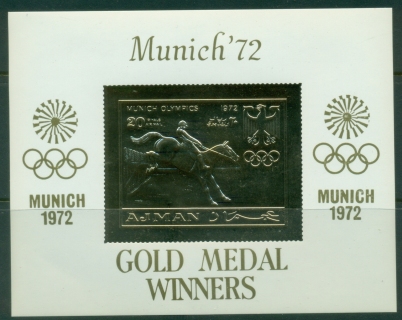 Ajman 1971 Mi#MS292 Summer Olympics Munich, gold foil embossed MS