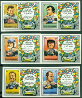 Ajman 1971 Mi#1061-1066 Famous Racing Drivers 6xDLMS