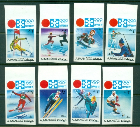 Ajman 1971 Mi#1107-1114B Winter Olympics Sapporo IMPERF