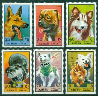 Ajman 1971 Mi#1203-1208 Dogs