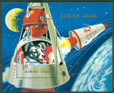 Ajman 1971 Mi#MS326A Dogs, Space Dog Laika MS