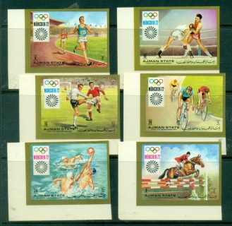 Ajman 1971 Mi#1223-1228B Summer Olympics Munich IMPER