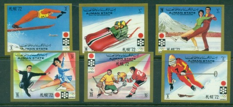 Ajman 1971 Mi#1230-1235B Winter Olympics Sapporo IMPERF