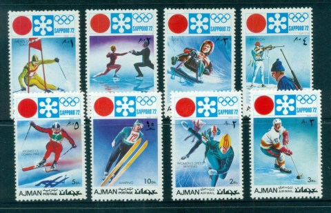 Ajman 1971 Mi#1107-1114 Sapporo Winter Olympics