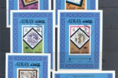 Ajman 1971 Postal Centenary, Philanippon 6xMS IMPERF