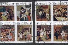 Ajman 1971 Charity Paintings IMPERF se-tenant pairs