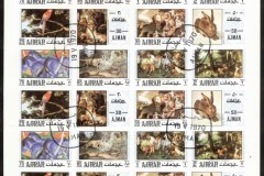 Ajman 1971 Mi#1099-1106 Animal Paintings IMPERF sheet