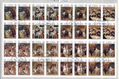 Ajman 1971 Mi#710-717 Charity, Paintings IMPERF sheet