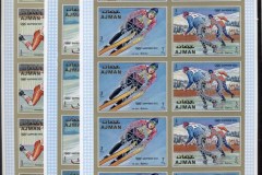 Ajman 1971 Mi#1141-1146B Winter Olympics Sapporo Opt Rotary 3xsheetlets IMPERF