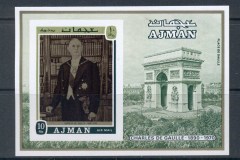 Ajman 1971 Mi#MS321B Charles de Gaulle IMPERF MS