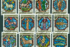 Ajman 1971 Mi#769-780 Signs of the Zodiac from Notre Dame Stained Glass Windows