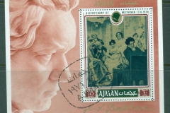 Ajman 1971 Mi#MS270A Ludwig van Beethoven 200th Birth Anniversary MS