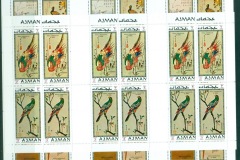 Ajman 1971 Mi#809-816 Exotic Birds, paintings by Ando Hiroshige & Katsushika Hokusai 2xsheets