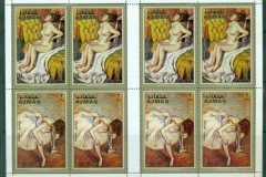 Ajman 1971 Mi#841-842 Paintings by Edgar Degas, French Impressionist sheetlet