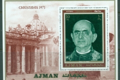 Ajman 1971 Mi#MS290A Xmas Popes MS