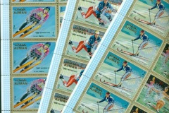 Ajman 1971 Mi#1141-1146 Winter Olympics, Opt Rotary International in silver 3xsheetlets