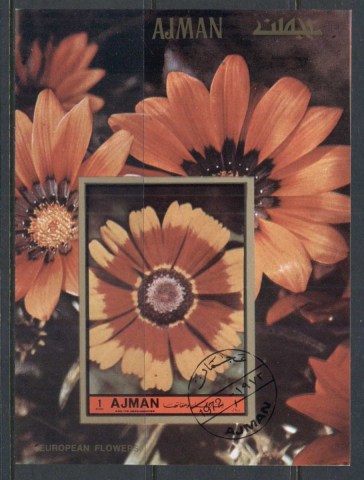 Ajman 1972 Mi#MS468B European Flowers MS IMPERF