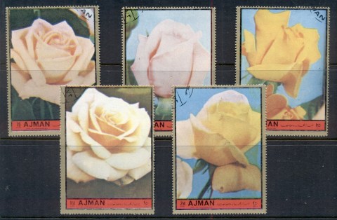 Ajman 1972 Mi#2423-2427 Tender Roses