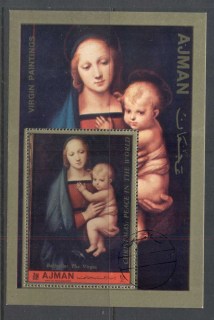 Ajman 1972 Mi#MS382a Xmas Madonna Painting MS