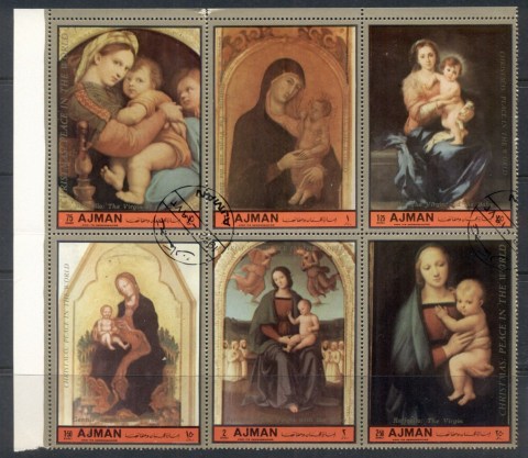 Ajman 1972 Mi#1673-1678 Xmas, Madonna Paintings
