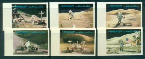 Ajman 1972 Mi#1267-1272B Apollo 15, Exploration of the Moon's Surface IMPERF