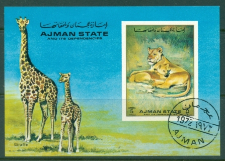 Ajman 1972 Mi#MS364 African Fauna, Mother Animals MS