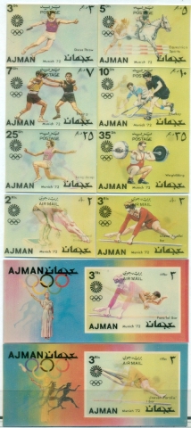 Ajman 1972 Mi#1434-1441 Summer Olympics Munich, 3d plastic coated +2xMS