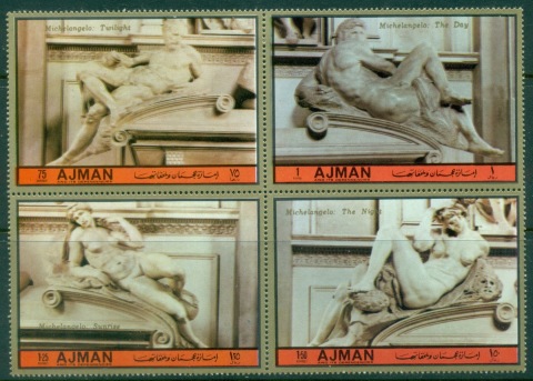 Ajman 1972 Mi#1682-1685 Michaelangelo Sculptures