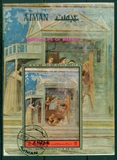 Ajman 1972 Mi#MS389A Scenes from the Life of the Virgin by Giotto MS