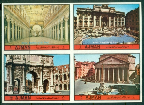 Ajman 1972 Mi#1725-1728B Famous Sights of Rome IMPERF