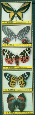 Ajman 1972 Mi#1748-1752 Famous Butterflies