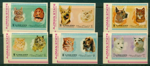 Ajman 1972 Mi#1762-1768B Cats & Dogs IMPERF