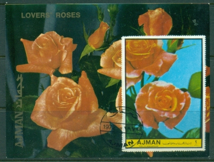 Ajman 1972 Mi#MSA401B Flowers, Lover's Roses MS IMPERF