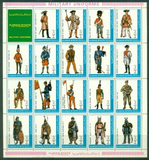 Ajman 1972 Mi#1793-1812a Military Uniforms (II) sheetlet