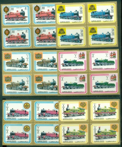 Ajman 1972 Mi#1850-1855 Locomotives block4
