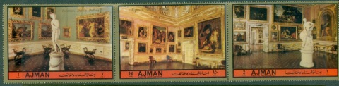 Ajman 1972 Mi#1863-1865 Painting Gallery in the Palazzo Pitti Florence