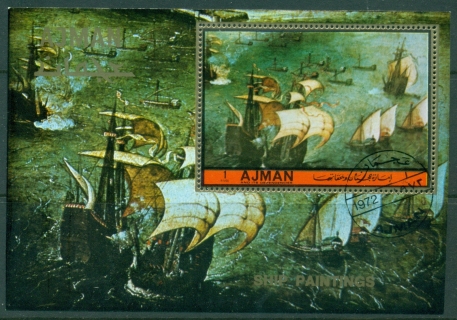 Ajman 1972 Mi#MS414A Ship Paintings MS