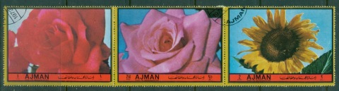 Ajman 1972 Mi#1949-1951 Flowers, Garden Flowers