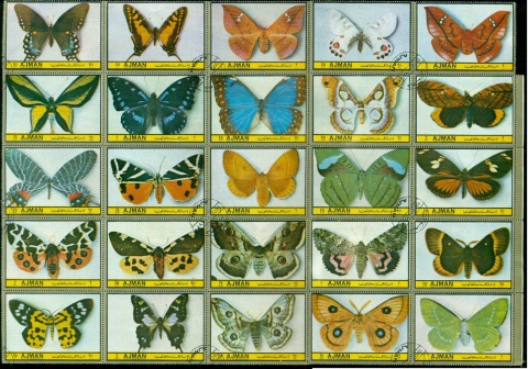 Ajman 1972 Mi1952+ Butterflies block 25