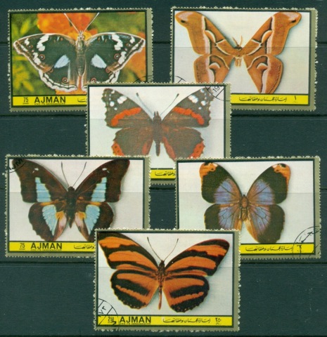 Ajman 1972 Mi#1994-1999 Lawn Butterflies