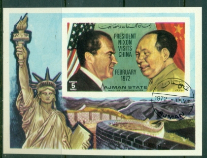 Ajman 1972 Mi#MS435 Visit of President Nixon to China PRC MS